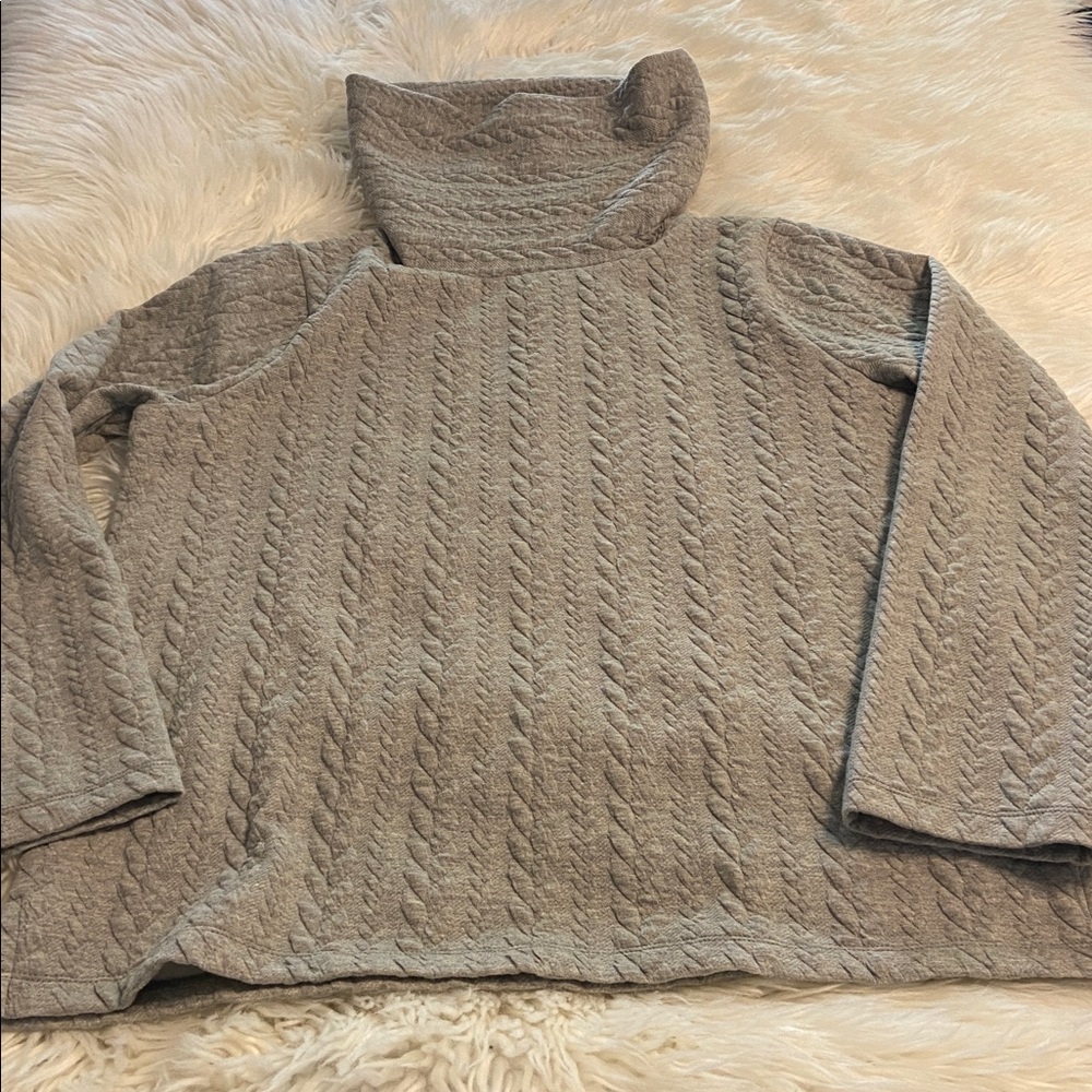 J. Crew Light Gray Cowl Neck Sweater size L length 26” bust 42” brand new - Picture 11 of 12